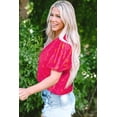 thumbnail image 4 of a.Jesdani Wild Rosé Leopard Puff Sleeve Top - Stylish & Comfortable!🦁, 4 of 6