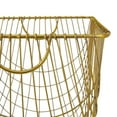 thumbnail image 6 of DecMode Gold Metal Deep Set Metal Mesh Laundry Basket Storage Cart with Wheels and Handles, 6 of 14