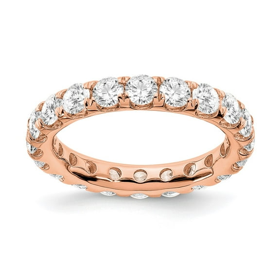True Origin 14K Rose Gold 3 carat Lab Grown Diamond VS  D E F  Size 6 Eternity Ring