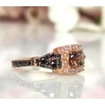 thumbnail image 6 of Silver & Stone Jewels Rose Gold Finish Halo Ring with Brown & White CZ Accents – Vintage-Inspired Engagement or Gift Ring for Women, 6 of 7