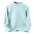 thumbnail image 4 of TTUHYWXI Girls' Long Sleeve Turtleneck T-Shirt Kids Basic High Neck Casual Trendy Soft Base Layer Tee Tops (Light Blue, 7-8 Years), 4 of 6