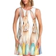thumbnail image 1 of Easygdp Happy Easter para Vestido Transpirable de Mujer, Vestido Suelto de Manga Corta con Pliegues y Bolsillos para el Verano, 1 of 7