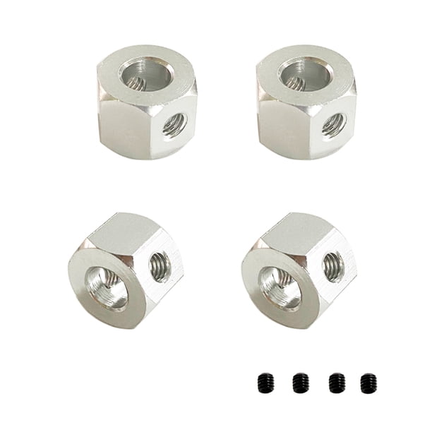 Adaptadores Realización Exquisita La mano de obra mejora el rendimiento de alta resistencia RC Vehículo de la rueda del vehículo acoplador de plata de 5 mm a 12 mm 4 paquetes Eigraketly FN001785-01