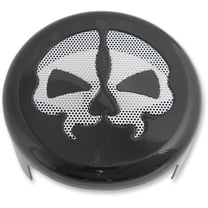 Drag Specialties 2107-0250 Horn Cover - Black with Chrome Split Skull