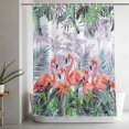 thumbnail image 5 of Shower Curtains for Bathroom-72"x72",Summer Pink Flamingo Waterproof Bath Curtain Grommet Shower Curtain Set with Hooks, 5 of 9