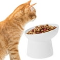 thumbnail image 3 of Raised Cat Food Bowl Ceramic Elevated Cat Bowls Extra Wide Tilted Pet Bowl for Food and Water Shallow Cat Food Dish Protect Spine Dishwasher and Microwave Safe Great Height, 3 of 9