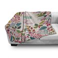 thumbnail image 3 of Christmas Soft Flannel Fleece Throw Blanket, Colorful Botanical Frame Form Blossoms Herbs Holly Design, Cozy Plush for Indoor and Outdoor Use, 50" x 70", Multicolor, by Ambesonne, 3 of 6