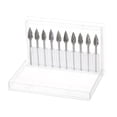 thumbnail image 6 of Uxcell 10 Pack 1/4" (6mm) Head 3/32" (2.35mm) Shank Pointed G Shape Double Cut Carbide Rotary Burrs, 6 of 6