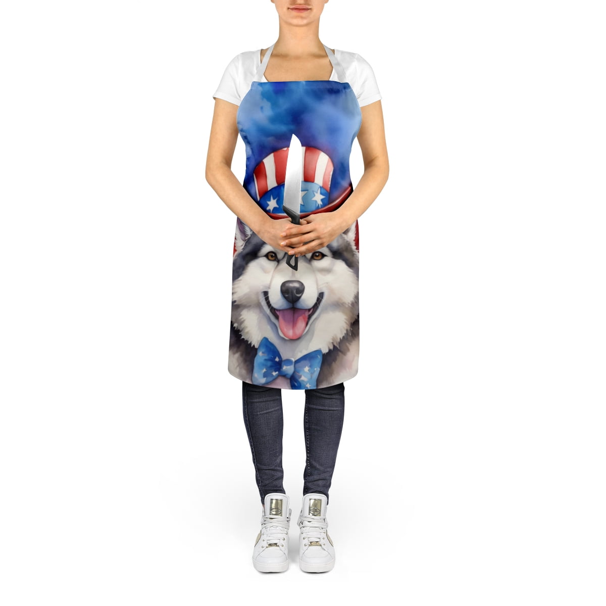 Alaskan Malamute Patriotic American Apron 27 in x 30 in