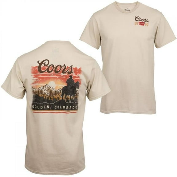 Sunset in Golden Colorado Front & Back Print T-Shirt, Beige - 2XL