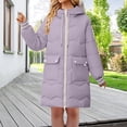 thumbnail image 4 of ChaoLingNeng Long Puffer Jacket, Women Long Puffer Jacket Hood Winter Warm Windproof Ladies Quilted Padded Coat Big Pocket, 4 of 9