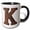Black/White, variant on 3drose, Urban Image of Rusty Metal Monogram Letter K, 11oz Two-tone Black Mug