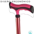thumbnail image 4 of Bastón 4 Apoyos Base Plástica Reforzada Corta (6 Colores) | Altura 63-97cm (Rojo), 4 of 8