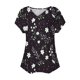 thumbnail image 5 of Tops de Algodón para Mujeres Cuello en V Moda Casual Manga Corta Primavera Verano Top para el Hogar Y Diario, 5 of 6