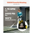 thumbnail image 4 of BENTISM Electric Pressure Washer, 2000 PSI, Max. 1.76 GPM Power Washer w/ 30 ft Hose & Reel, 4 Quick Connect Nozzles, Foam Cannon, Portable to Clean Patios, Cars, Fences, Driveways, ETL Listed, 4 of 10
