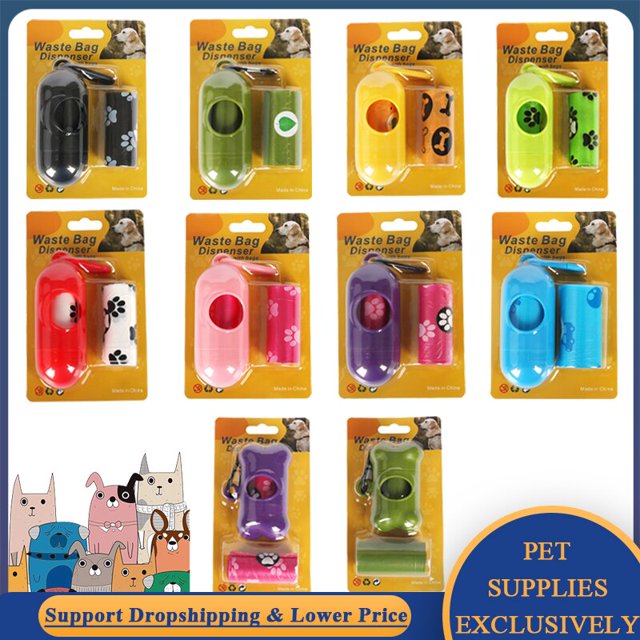 Portable Dog Poop Bag Dispenser Trash Sack Case Carrier Waste/Garbage Bags Organizer Puppy Poop Bag Holder Set Pet Cleaning Tool Gao Jinjia LED