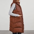 thumbnail image 5 of Baqcunre Women's Clothing, Women's Long Puffer Vest Winter Quilted Hooded Sleeveless Zip Up Long Jacket Vest Gilet Valentines Day Gifts, 1Pc Jacket Brown 2XL, 5 of 8