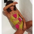 thumbnail image 6 of 2023 Women Swimwear Sexy Lacing Up Color Block 3D Flower One Piece Swimsuit and Skirt Bikini Sets Beachwear Bathing Suit, 6 of 6