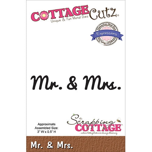 CottageCutz Expressions Die, 3' x .5', Mr. and Mrs