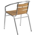 thumbnail image 5 of Bowery Hill Aluminum Stack Chair with Slat Teak Back in Silver/Brown, 5 of 9