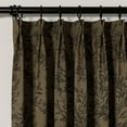 thumbnail image 4 of TWOPAGES Linen Blend 72 X 72 Inches Long 1 Panel Curtain Pinch Pleated Light Filtering Leaves Print Curtain for Living Room, Bronze, 4 of 6