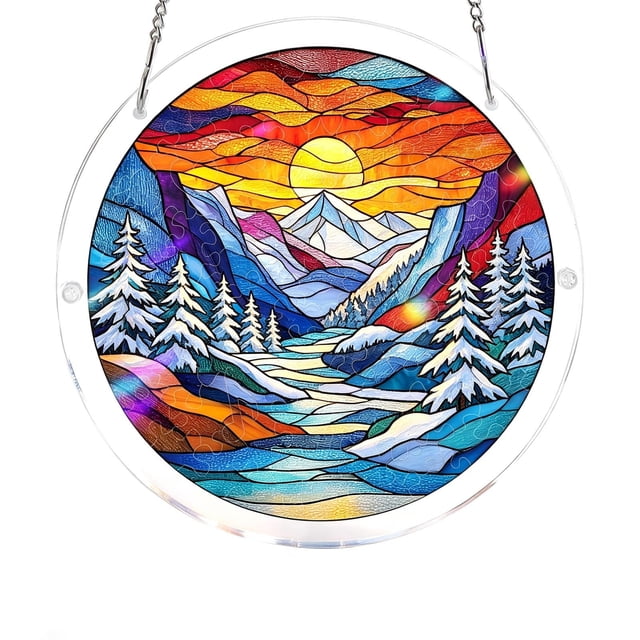 7.3 Inch Sun Catchers Indoor Window, Acrylic Rainbow Suncatcher Window Hanging Decoration for Living Room Bedroom Summer Home Balcony Ornaments Decoration, Birthday Gifts for Women, Men, and Mom