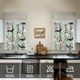 thumbnail image 2 of Tropical Floral & Palm Leaf Kitchen Curtains 3-Piece Set - Colorful Boho Tier Curtains for Small Windows, Farmhouse Valance Included, Machine Washable, 2 of 5