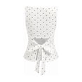 thumbnail image 3 of Women Y2k Polka Dots Boat Neck Tank Top Cute Sleeveless Slim Fitted Side Ruched Tie Back Vest Top White L, 3 of 9