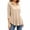 Beige, variant on Plus Size Women Drawstring Hooded Tank, V Neck 3/4 Sleeve Curved Hem Breathable Loose Fit Soft Top for Casual