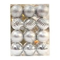 thumbnail image 3 of Hvmvliv Christmas Tree Ornaments (24pcs-4cm) Gifts Boxed Christmas Ball Plastic Shatterproof Electroplated Christmas Tree Decoration Tree Hanging Balls Christmas Decoration Pendant Silver, 3 of 3