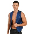 thumbnail image 2 of TiaoBug Men Sleeveless Sparkling Jazz Dance Vest Tops Button Waistcoat Disco Party Suit Clubwear Royal Blue XL, 2 of 7
