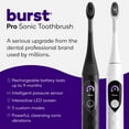 thumbnail image 3 of Burst Pro Sonic Toothbrush, Rechargeable Electric Toothbrush, Pressure Sensor, Black, 3 of 7