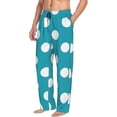 thumbnail image 6 of Naloa Sky Blue And White Polka Dot Pajama Pants Men, PJ Bottoms, Sleep & Lounge Pants-Medium, 6 of 6