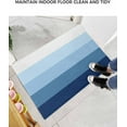 thumbnail image 6 of Shag Bath Rugs Ombre Blue Stripes Geometric Plush Soft Fluffy Doormat Floor Carpet,Non-Slip Living Room Bedroom Kitchen Entryway Door Mats Modern Art Gradient, 6 of 6