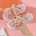 thumbnail image 4 of IVEYRTF Kids Summer Fashion Flower and Pearl Vintage Sandals Wedge Heel Beach Shoes for Casual Wear and Outdoor Activities Stylish Footwear for Girls(Pink#2,2.5-3.5 Years), 4 of 9