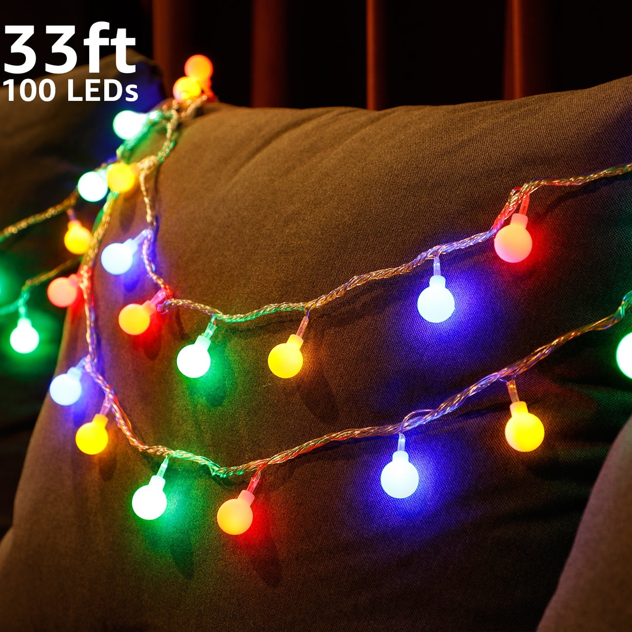 Torchstar Led Globe String Lights Extendable Waterproof Outdoor For Party Garden Patio Bedroom Dorm Multi Color