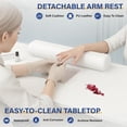 thumbnail image 5 of Ktaxon Nail Desk with Electric Dust Collector, Rattan Manicure Table for Nail Techs, White Salon Station, 5 of 7
