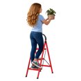 thumbnail image 3 of Step Ladder, 3 Step Ladder Folding Step Stool, Multi-Purpose Collapsible Ladder for Home or RV Outdoor Work, Heavy Duty 330 lbs Load (White, Red), 3 of 8