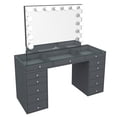 thumbnail image 4 of Impressions Vanity Desk, Slaystation Pro 2.0 Makeup Table with 5 Drawers Unit Bundle of Glass Top Desk, Storage, Tabletop Hollywood Vanity Mirror for Bedroom, Living Room (Pro Black), 4 of 8