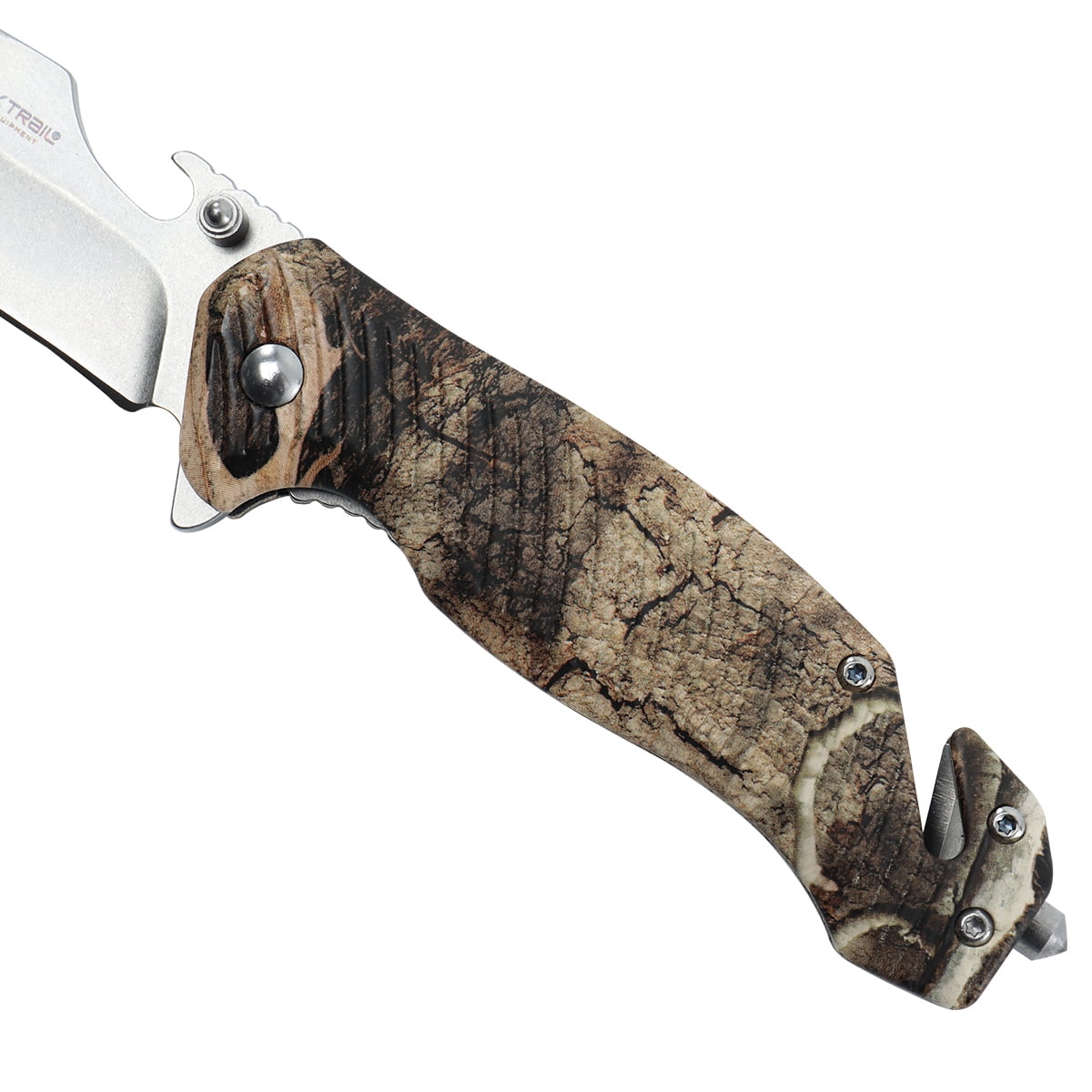 Ozark Trail 4.5 inch Folders for Camping Brown Liner Lock Stainless Steel Pocket Knife for Outdoors
