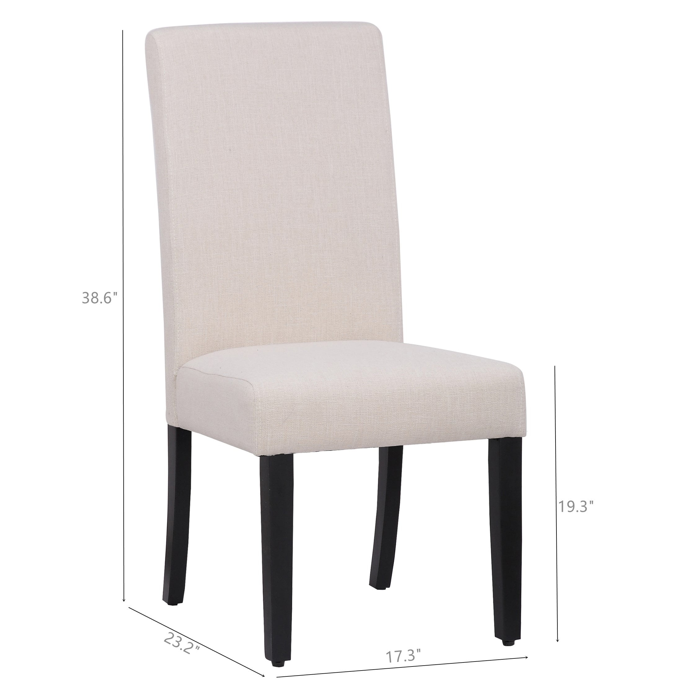 Grandview Upholstered Linen Fabric Dining Chair - 38.6 Gray