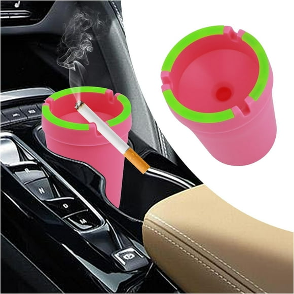 Car Ashtray for Cup Holder Smell Proof,Upgraded Multi-Functional Smokeless Ashtray as Car Trash Bin,Self-Extinguishing Portable Ashtrays for Vehicles,Home,Office (Pink)
