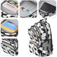 thumbnail image 4 of Black Cat Silhouette White Pattern Backpack for School, Cute School Bag with Adjustable Shoulder Straps and Padded Back, 16.9"x12.6"x5.9", 4 of 5