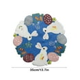 thumbnail image 6 of Easter Bunnys Placemats , Cutwork Embroidered Floral And Bunnys Dresser Scarf Table Topper,Home Kitchen Dining Tabletop Decoration,Spring Color (Placemat 14" Easter Bunny), 6 of 6
