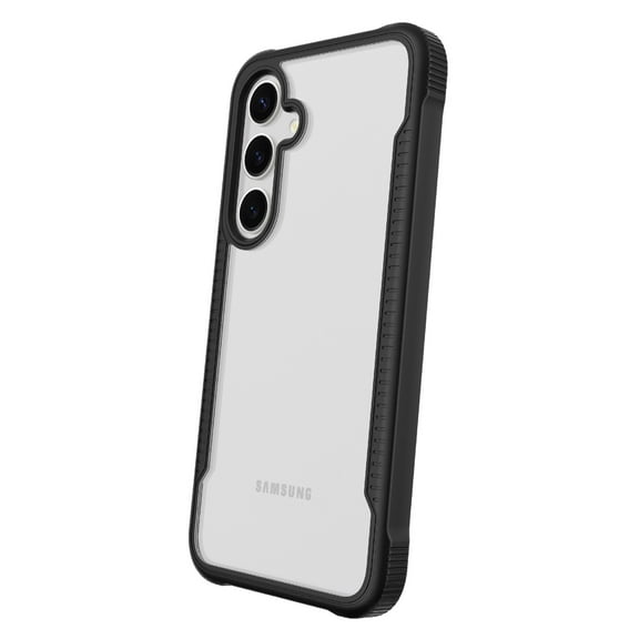 onn. Dual-Layer Phone Case for Samsung Galaxy S24  5G - Black/Clear