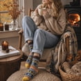 thumbnail image 6 of Loritta Wool Socks for Women, 5 Pairs Thermal Crew Winter Boot Socks, Shoe Size 5-9, 6 of 8