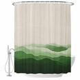 thumbnail image 2 of Green Beige Ombre Waterproof Fabric Shower Curtain,Minimalist Ocean Waves Linen Waterproof Fabric Shower Curtain for Bathroom Curtains Bathtubs Hotel Shower Curtains with 12 Hooks Standard 60x72, 2 of 8
