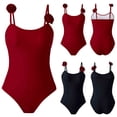 thumbnail image 1 of Fanxing Women One Piece Monokinis Tummy Control Swimsuits Slimming Bathing Suit Ruched Swimwear Red,M, 1 of 8