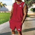 thumbnail image 2 of GERsome Mens 2 Piece Tracksuits Sleeveless Crew Neck Tank Tops and Shorts Sets Athletic Loungewear for Summer M-3XL, 2 of 7