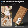 thumbnail image 5 of Compatible with Samsung Galaxy S22 Ultra Case, Classic Wallet Case, Lanyard Wrist Strap with Kickstand PU Leather Card Holder Protective Cover for Samsung Galaxy S22 Ultra,Brown, 5 of 6